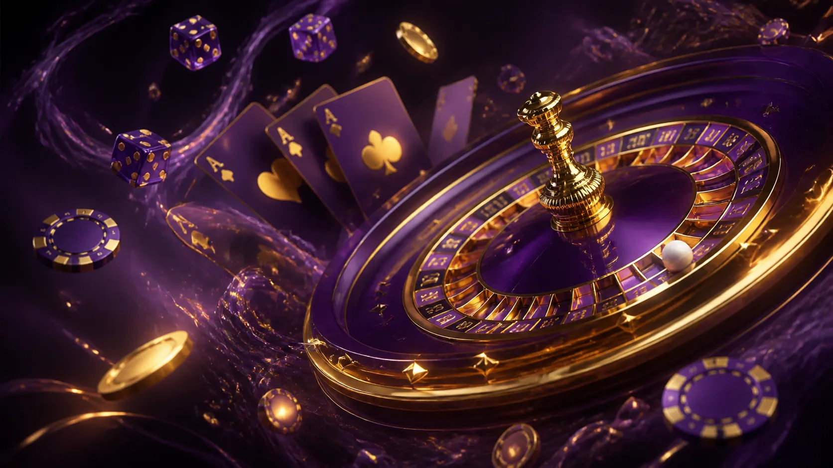 A luxurious Maximalbet casino banner in a glossy 3D render, showcasing floating poker chips and cards with elegant reflection